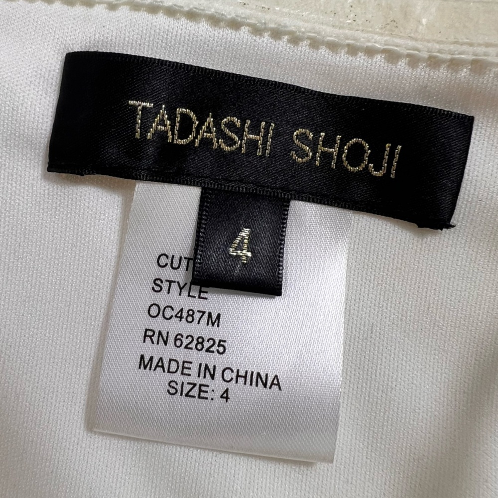 Tadashi Shoji SILK Strapless Ruffle Skirt Silk Chiffon Swan Dress Style OC487M - Picture 5 of 14